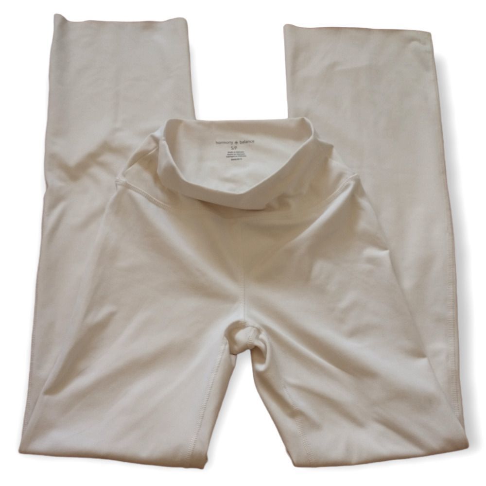 Harmony & Balance Women's Split Ankle Yoga Pants in White | S